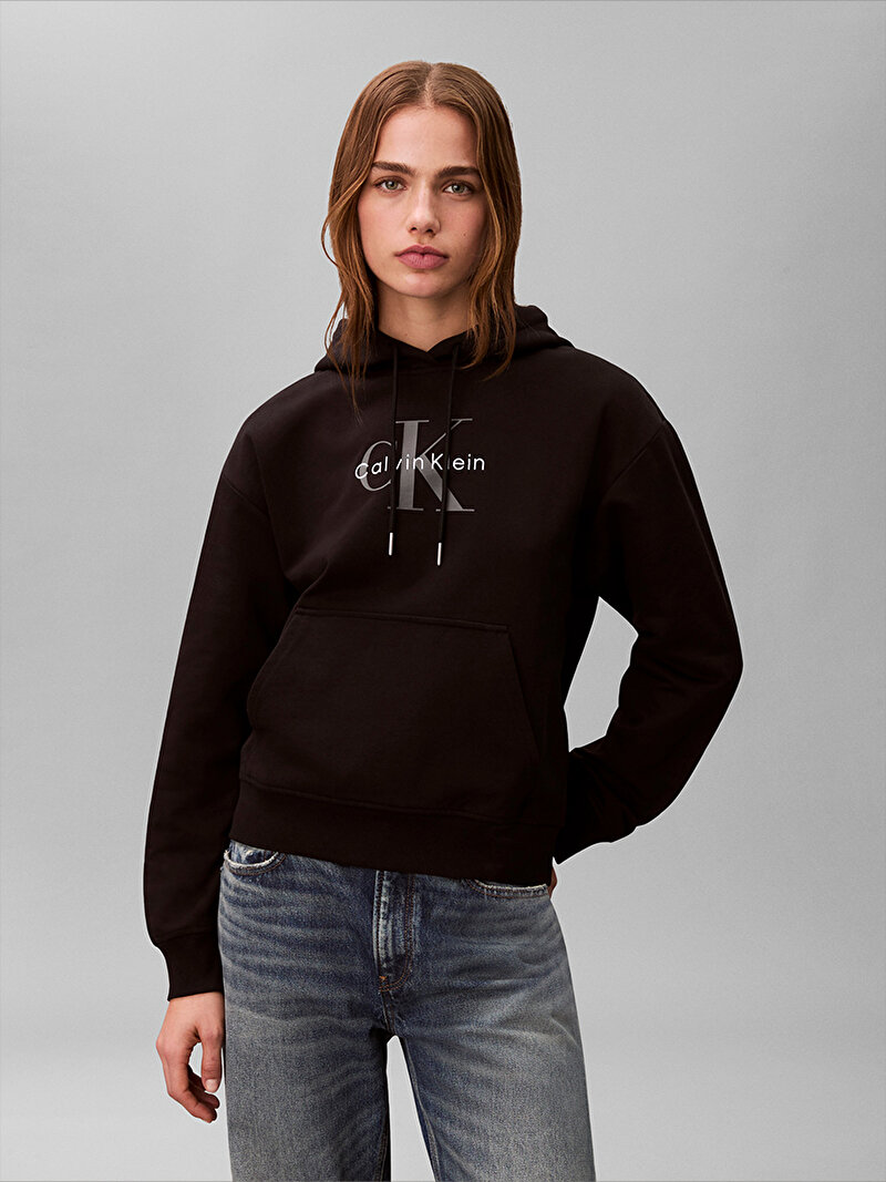 Calvin Klein Siyah Renkli Kadın Monologo French Sweatshirt