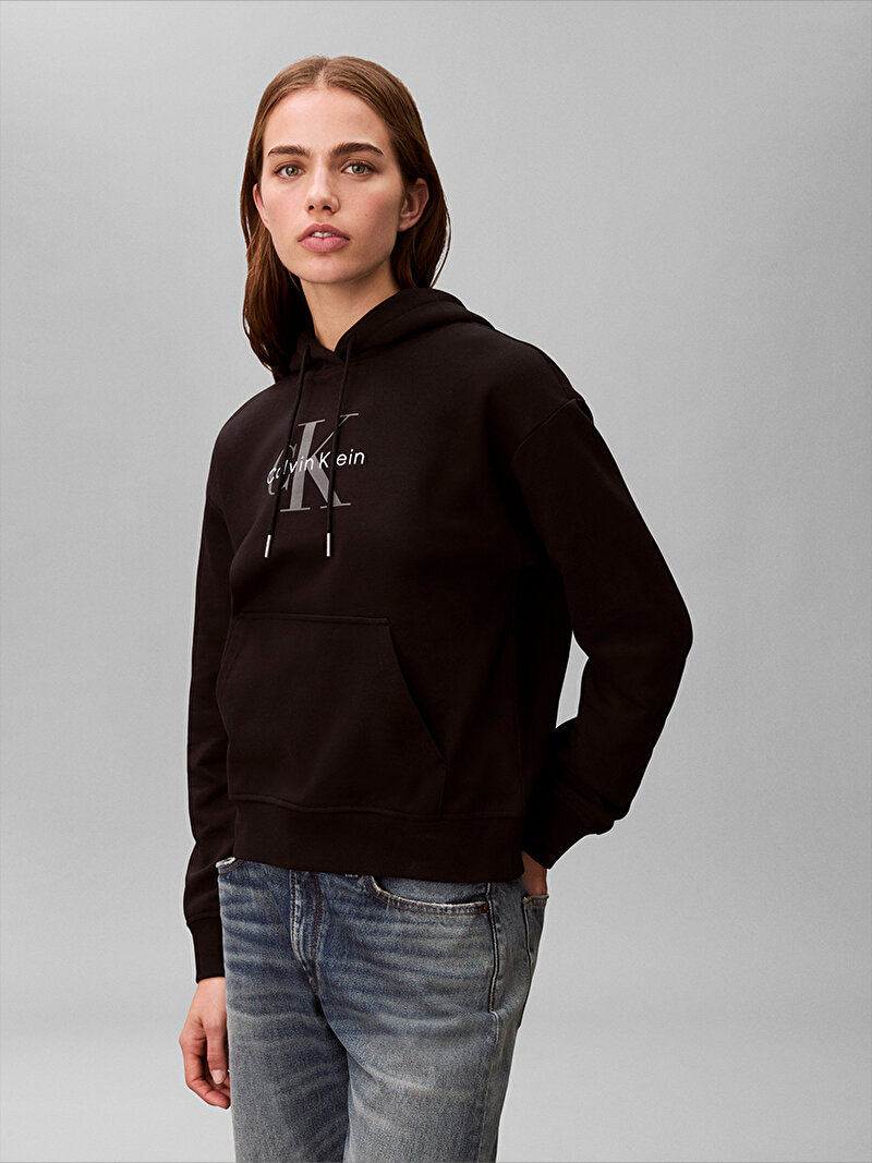 Calvin Klein Siyah Renkli Kadın Monologo French Sweatshirt