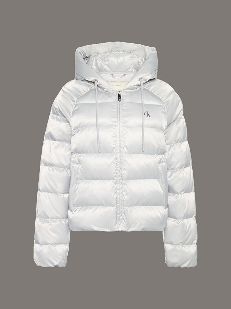 Calvin Klein Gri Renkli Kadın Satin Lightweight Mont