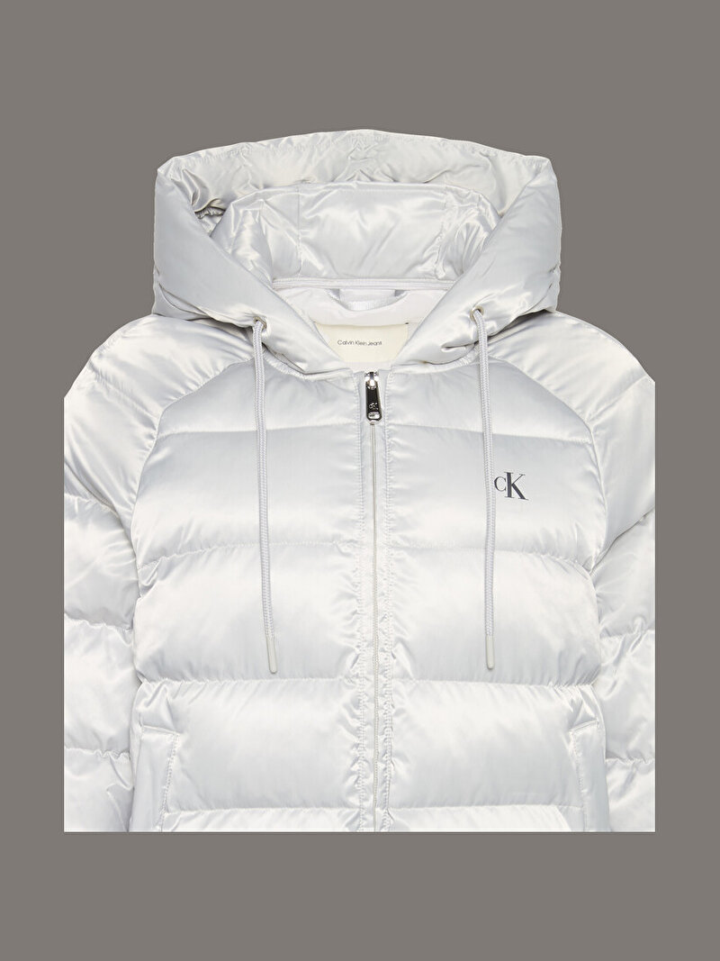 Calvin Klein Gri Renkli Kadın Satin Lightweight Mont