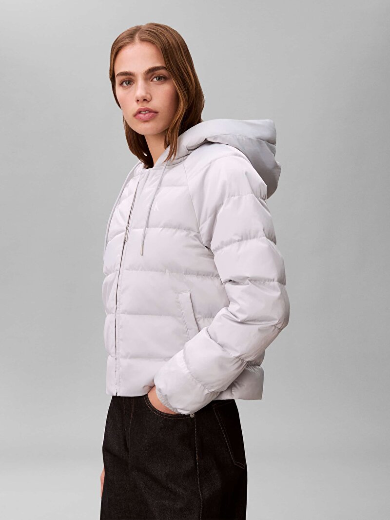 Calvin Klein Gri Renkli Kadın Satin Lightweight Mont