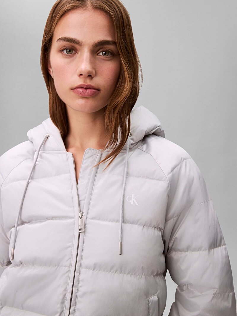 Calvin Klein Gri Renkli Kadın Satin Lightweight Mont