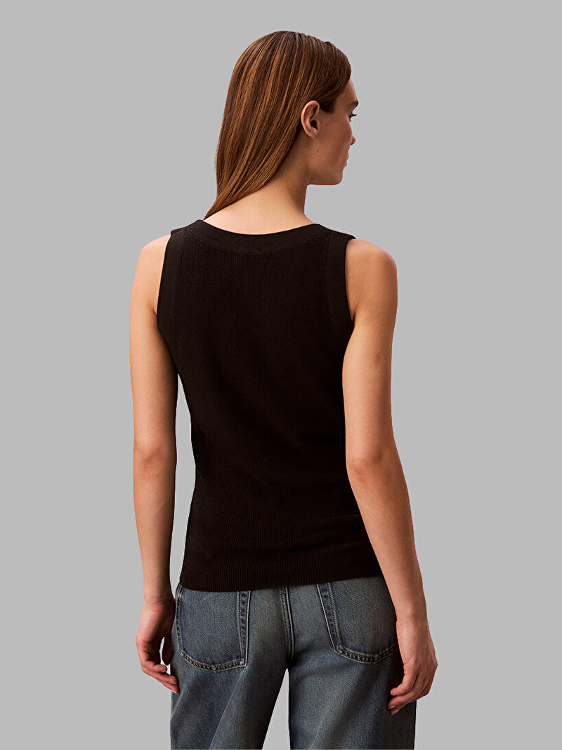 Calvin Klein Siyah Renkli Kadın Woven Label Tank Top