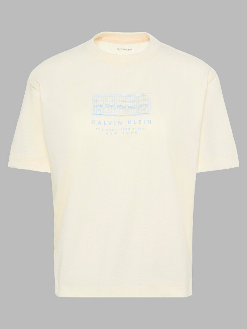 Calvin Klein Beyaz Renkli Kadın Seasonal Graphic T-shirt