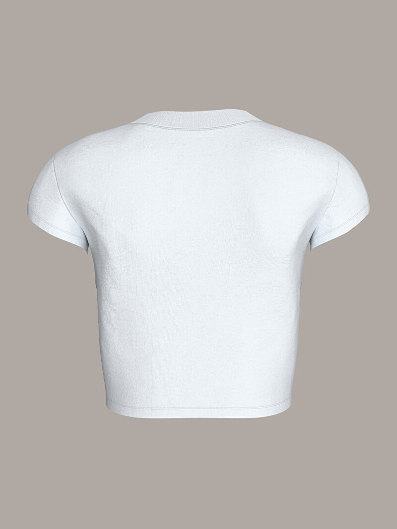 Calvin Klein Beyaz Renkli Kadın Seasonal Logo Baby T-shirt