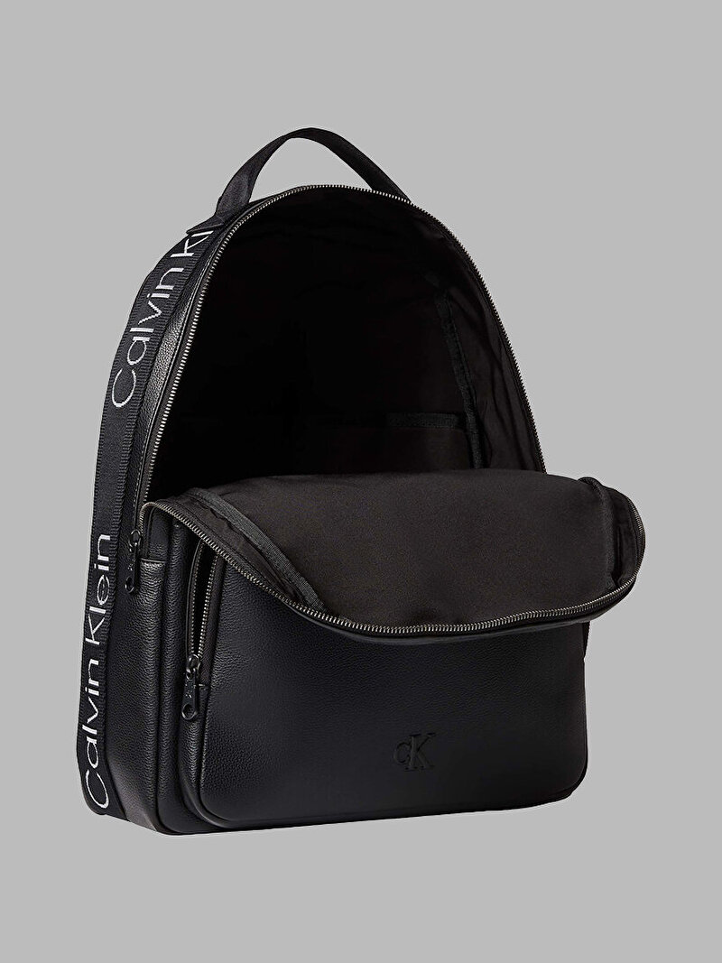 Calvin Klein Siyah Renkli Erkek Webbing Strap Round Sırt Çantası