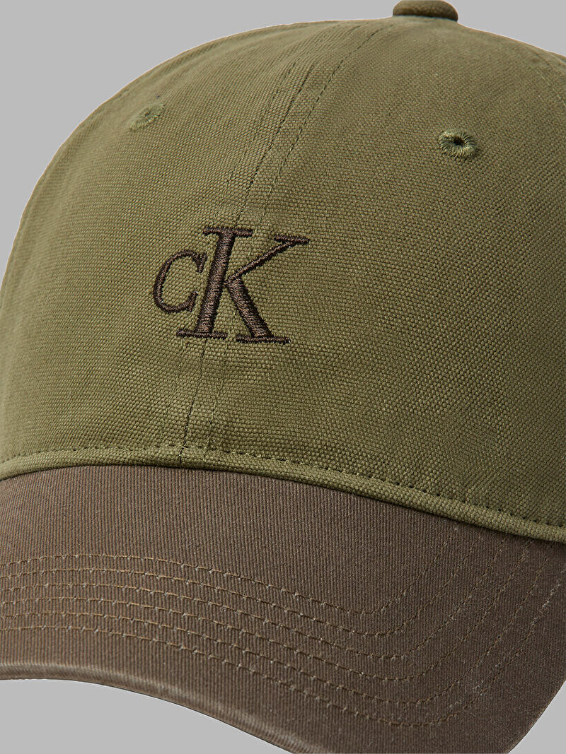 Calvin Klein Yeşil Renkli Erkek Washed Material Şapka