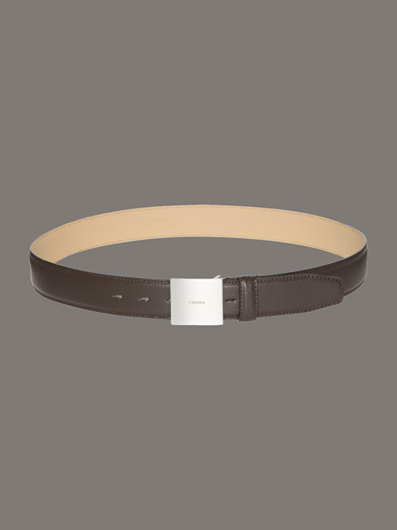 Calvin Klein Kahverengi Renkli Erkek Plaque Buckle 35mm Kemer