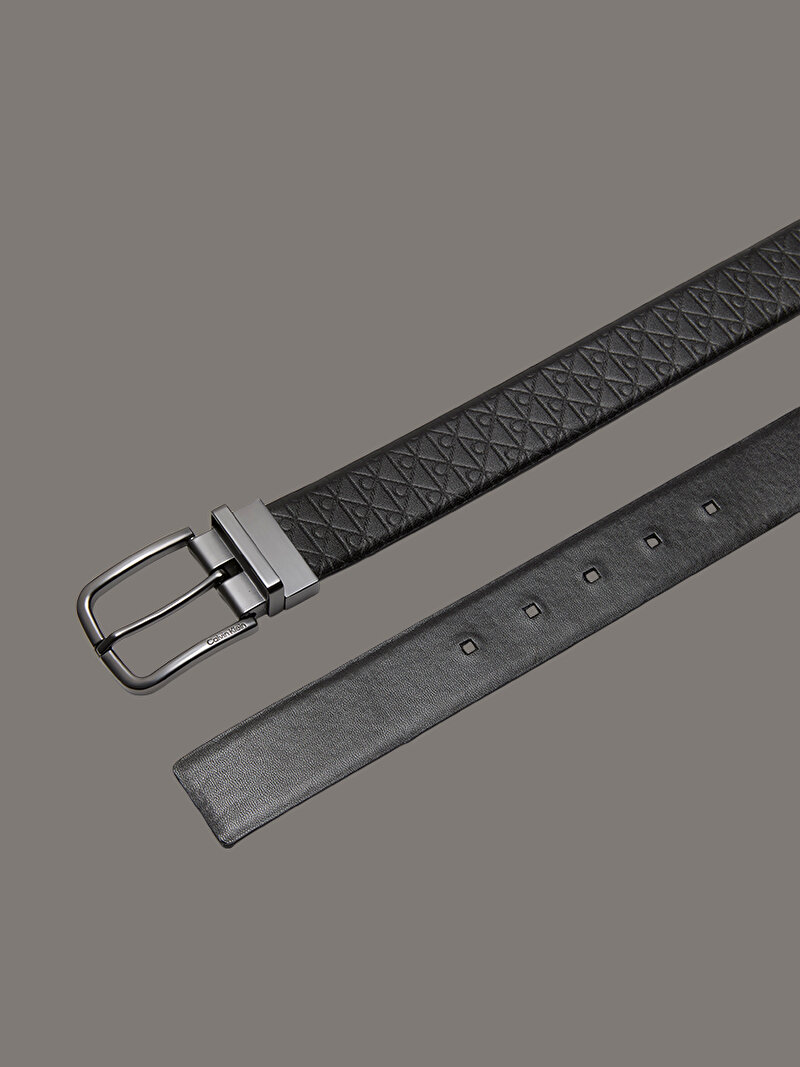 Calvin Klein Siyah Renkli Erkek Round Buckle Smooth Kemer