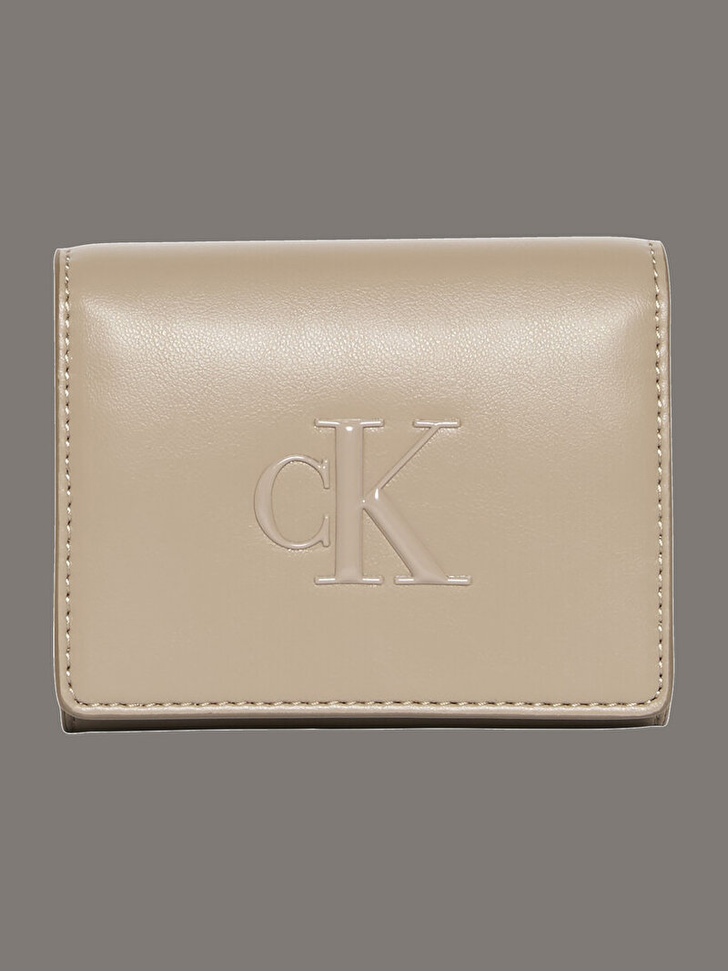 Calvin Klein Bej Renkli Kadın Bold Medium Bifold Cüzdan