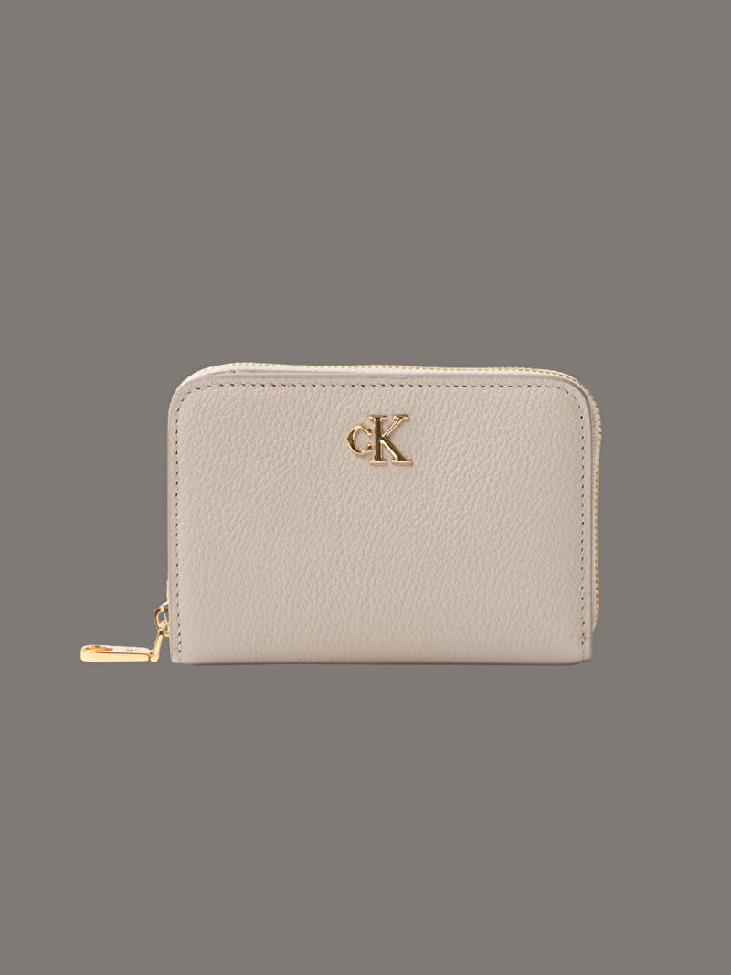 Calvin Klein Bej Renkli Kadın Minimal Monogram Cüzdan
