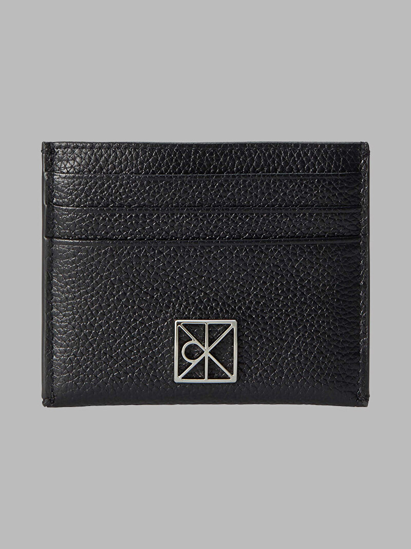 Calvin Klein Siyah Renkli Kadın Emblem Pebble Kartlık