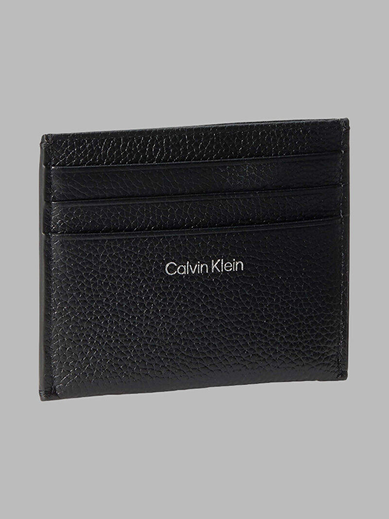 Calvin Klein Siyah Renkli Kadın Emblem Pebble Kartlık