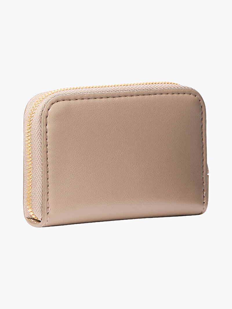 Calvin Klein Bej Renkli Kadın Bold CK Medium Zip Cüzdan