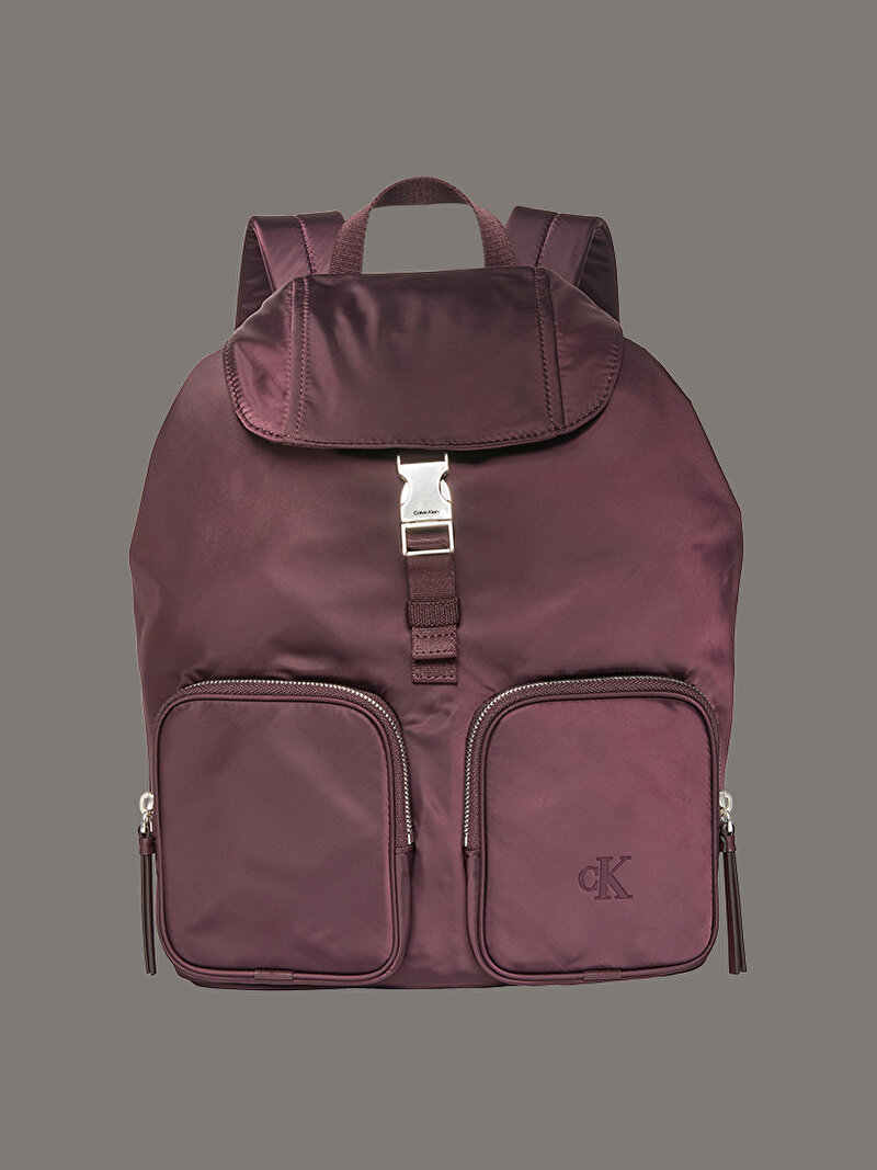 Calvin Klein Kırmızı Renkli Kadın Pocket Naylon Flap Sırt Çantası