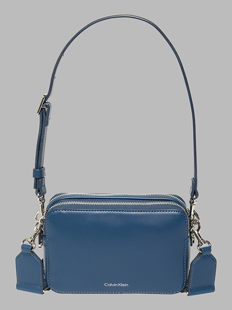Calvin Klein Mavi Renkli Kadın Webbing Double Strap Çapraz Çanta
