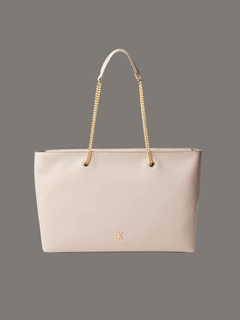 Calvin Klein Bej Renkli Kadın Minimal Monogram Tote Çanta