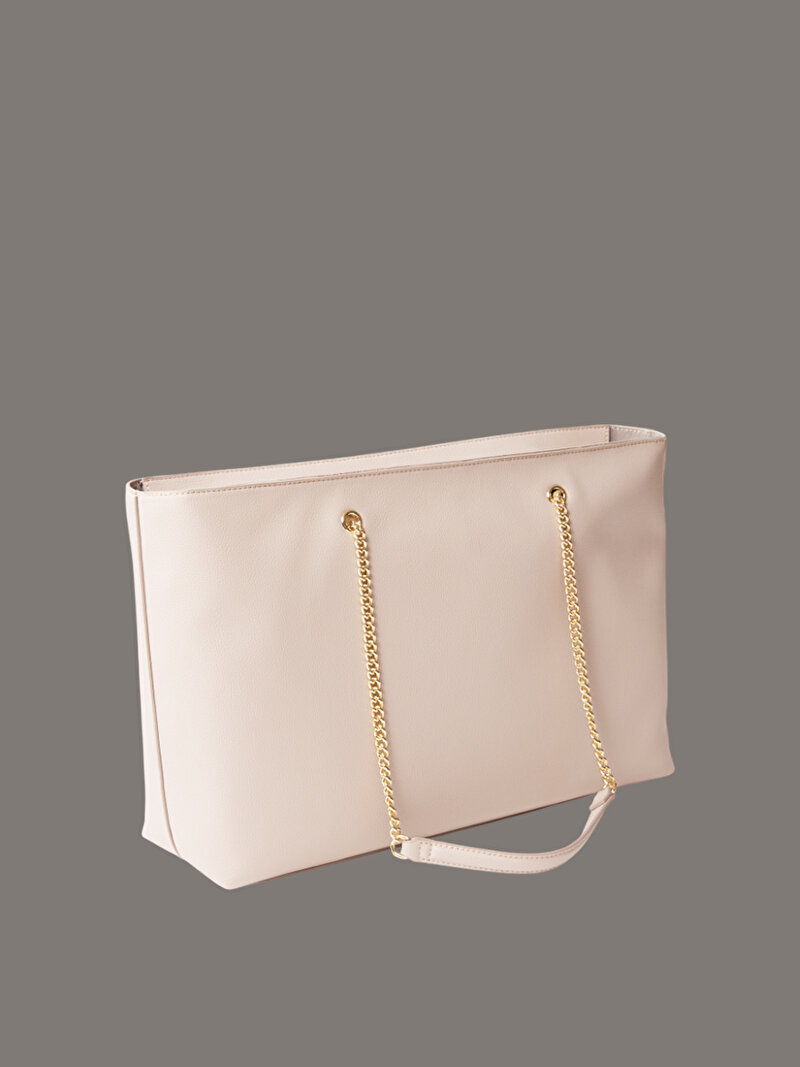 Calvin Klein Bej Renkli Kadın Minimal Monogram Tote Çanta