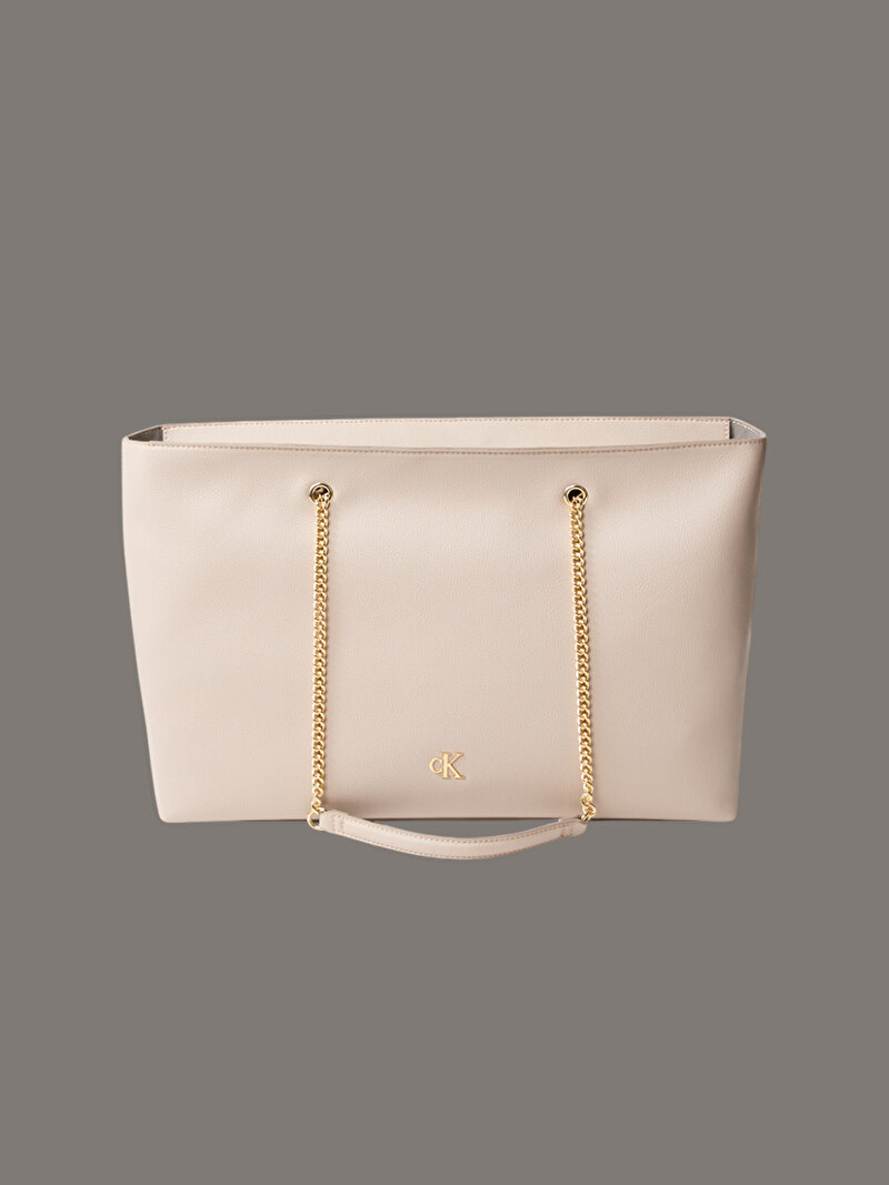 Calvin Klein Bej Renkli Kadın Minimal Monogram Tote Çanta