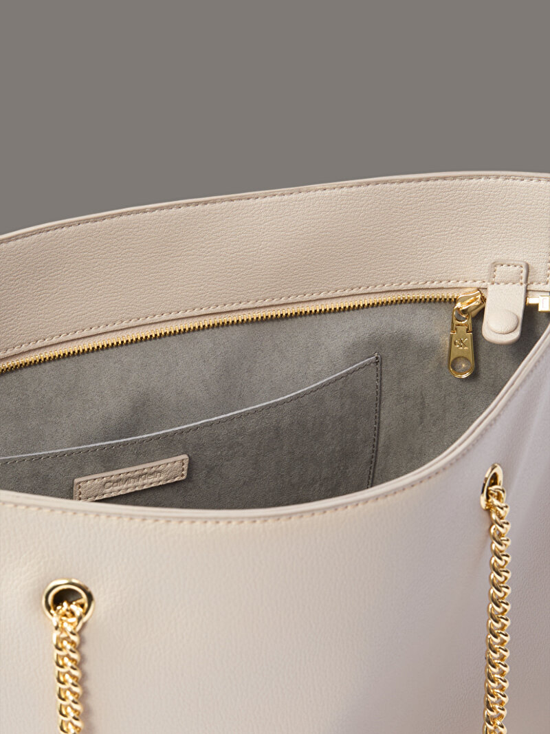 Calvin Klein Bej Renkli Kadın Minimal Monogram Tote Çanta