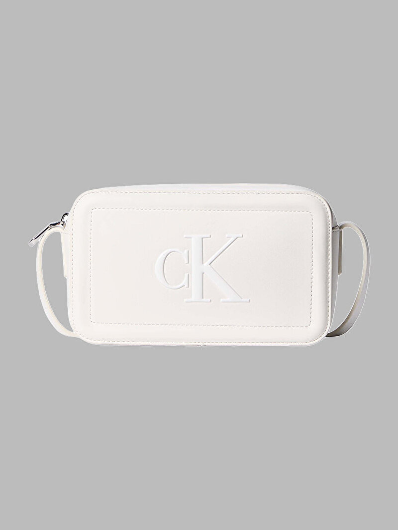 Calvin Klein Beyaz Renkli Kadın Bold Ck Camera Çanta