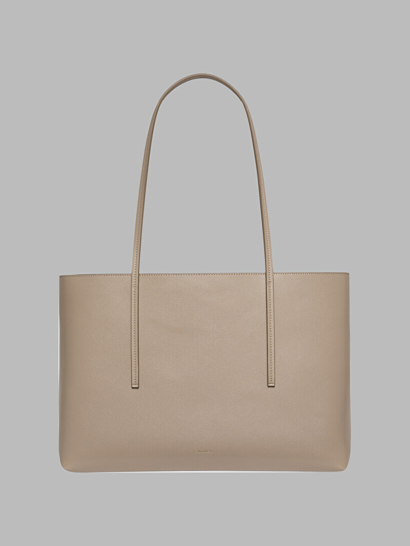 Calvin Klein Bej Renkli Kadın Foil Logo Tote Çanta