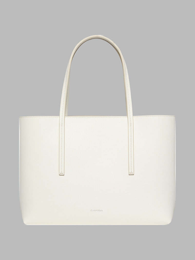 Calvin Klein Beyaz Renkli Kadın Foil Logo Small Tote Çanta