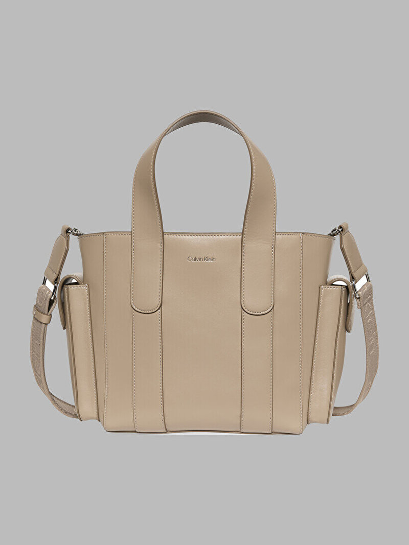 Calvin Klein Bej Renkli Kadın Webbing Strap Small Tote Çanta