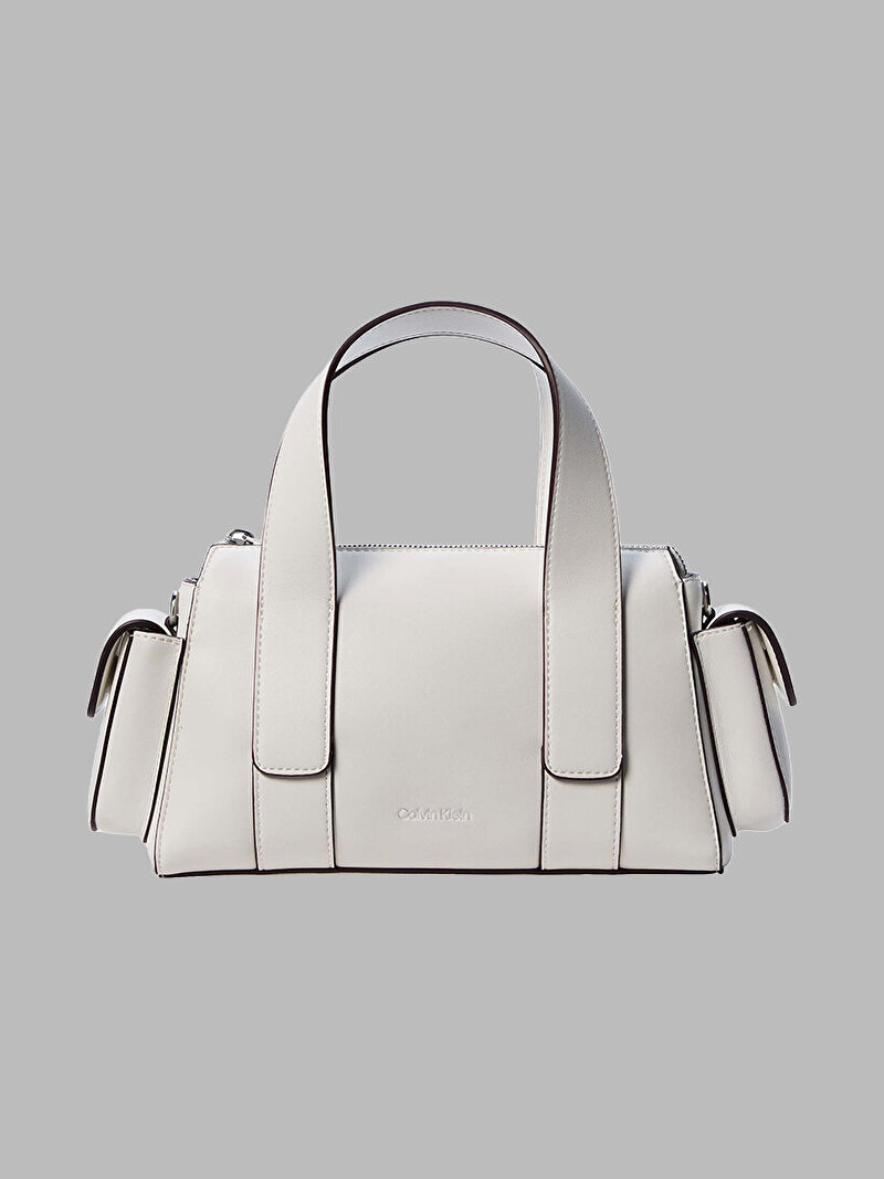 Calvin Klein Beyaz Renkli Kadın Webbing Strap Pocket Çapraz Çanta