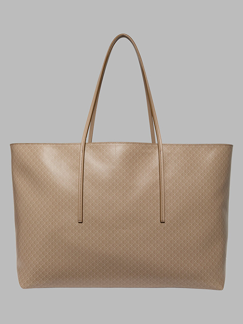 Calvin Klein Bej Renkli Kadın Emblem Large Tote Çanta