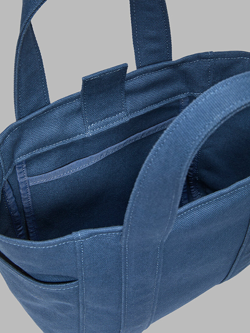 Calvin Klein Mavi Renkli Kadın Webbing Strap Tote Çanta