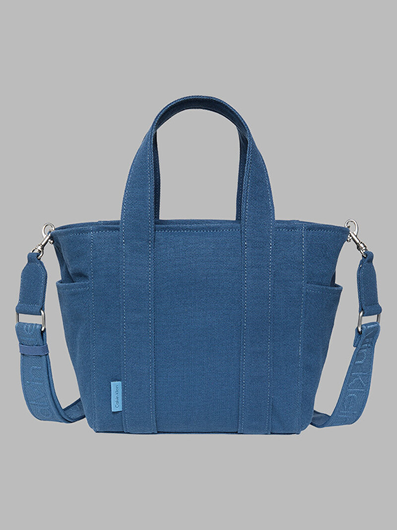 Calvin Klein Mavi Renkli Kadın Webbing Strap Tote Çanta