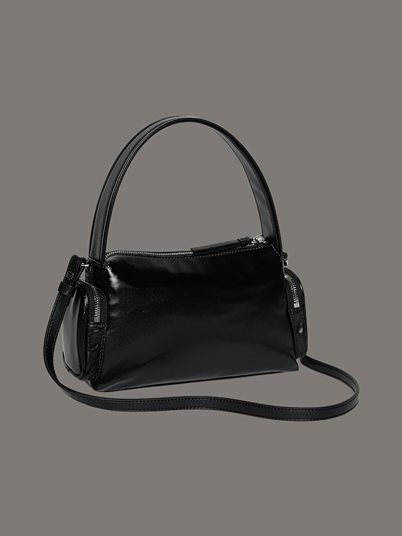 Calvin Klein Siyah Renkli Kadın Pocket Shiny Çapraz Çanta