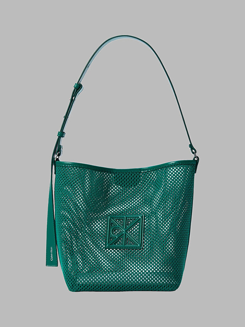 Calvin Klein Yeşil Renkli Kadın Emblem Mesh Bucket Çanta