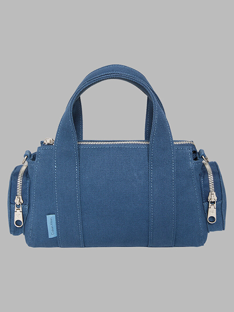 Calvin Klein Mavi Renkli Kadın Webbing Strap Canvas Çapraz Çanta