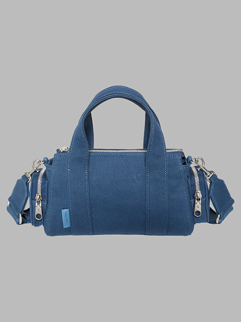 Calvin Klein Mavi Renkli Kadın Webbing Strap Canvas Çapraz Çanta