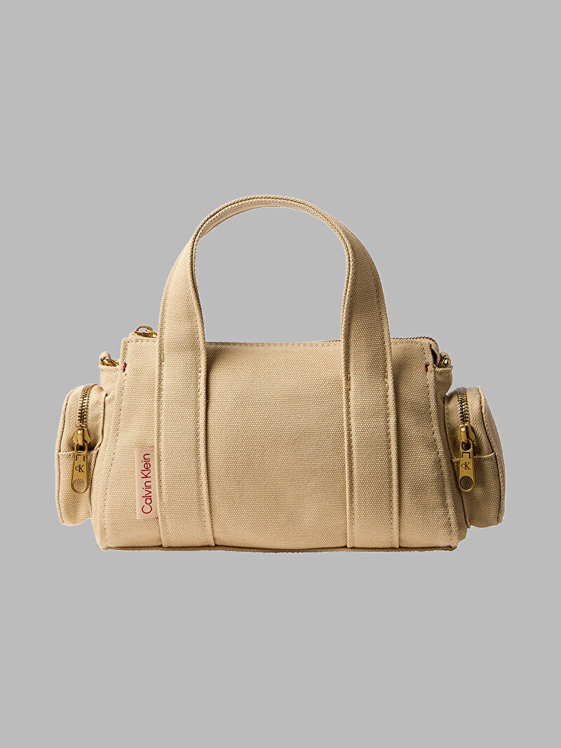 Calvin Klein Bej Renkli Kadın Webbing Stap Canvas Tote Çanta