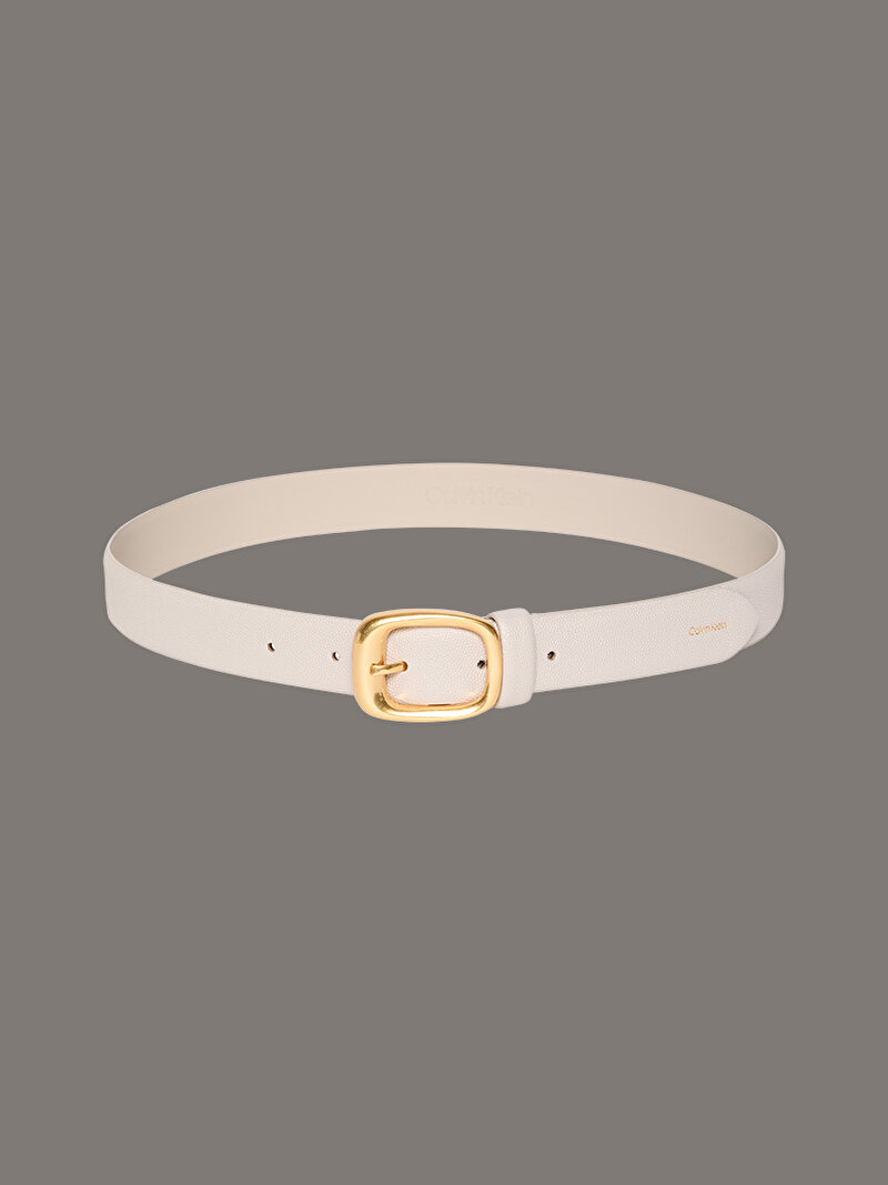 Calvin Klein Beyaz Renkli Kadın Chunky Buckle Pebble Kemer