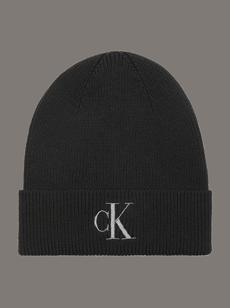 Calvin Klein Siyah Renkli Kadın Embroidered Rib Cotton Şapka