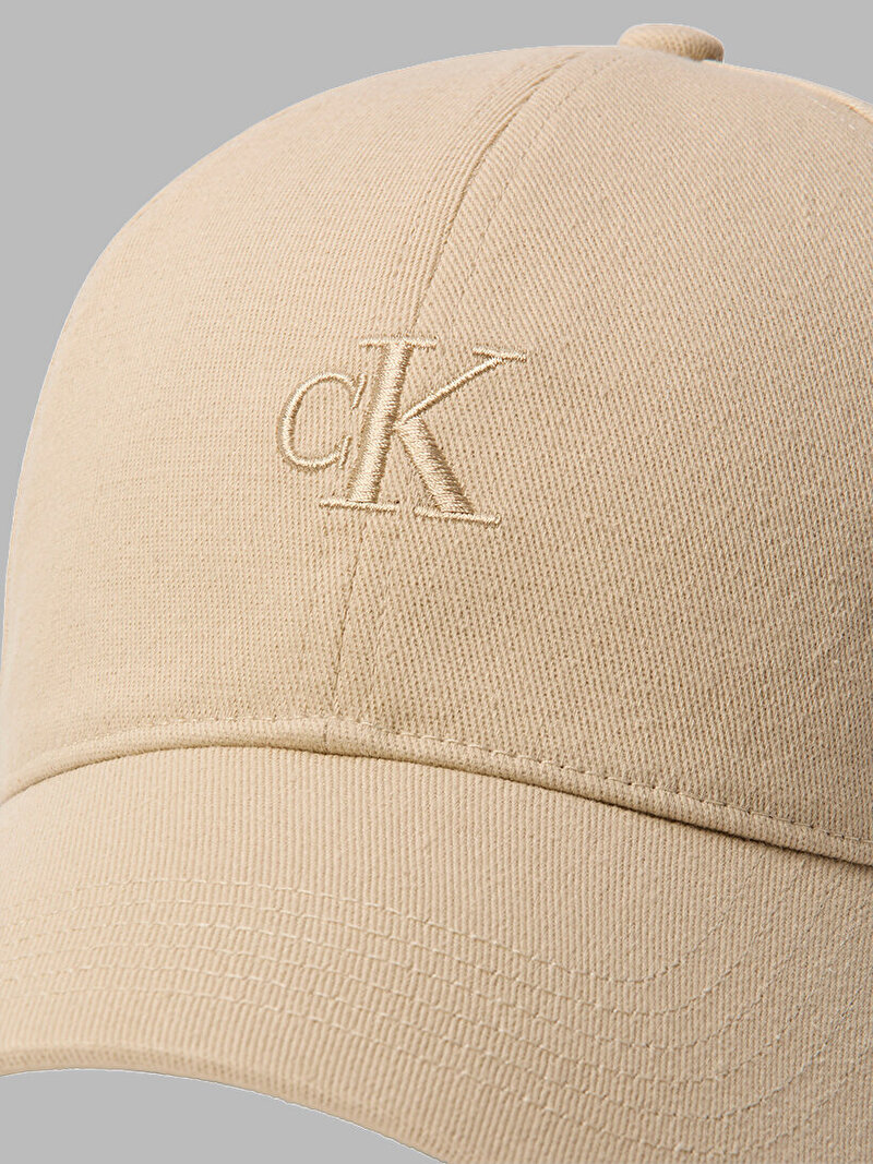 Calvin Klein Bej Renkli Erkek Monogram Embroidery Şapka