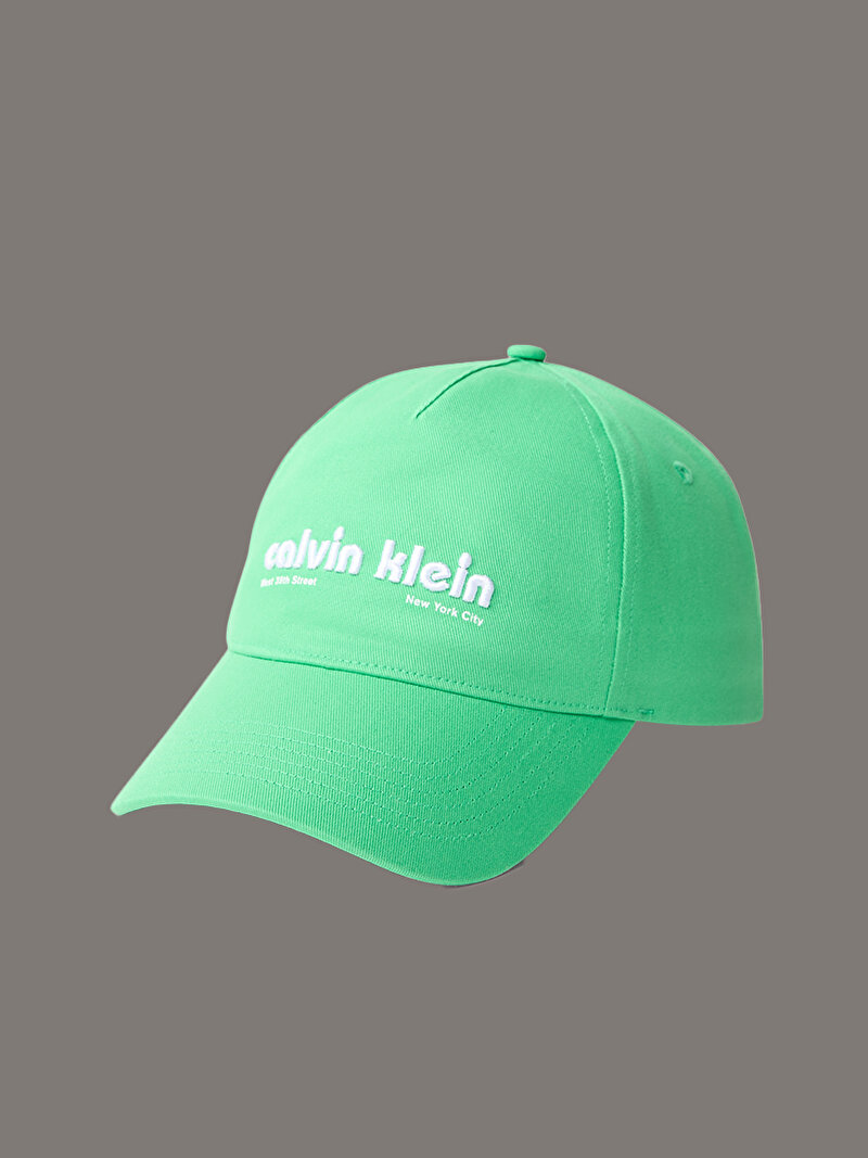 Calvin Klein Yeşil Renkli Erkek 6 Panel Grafik Şapka