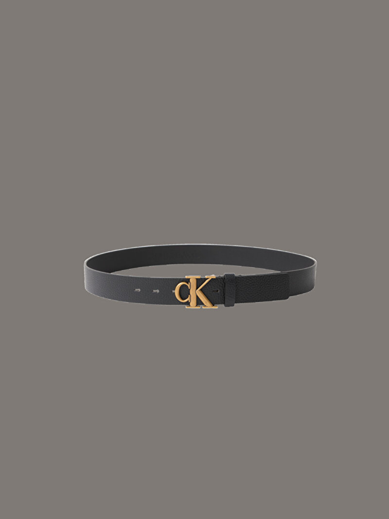 Calvin Klein Siyah Renkli Erkek Monogram Buckle Fixed Kemer