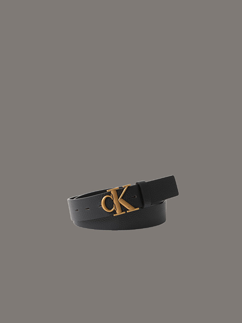 Calvin Klein Siyah Renkli Erkek Monogram Buckle Fixed Kemer