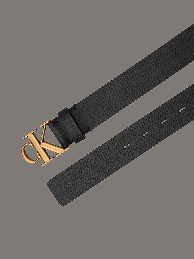 Calvin Klein Siyah Renkli Erkek Monogram Buckle Fixed Kemer