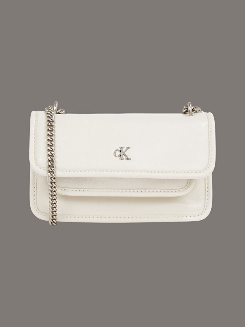 Calvin Klein Ekru Renkli Kadın Chain Ew Flap Çapraz Çanta