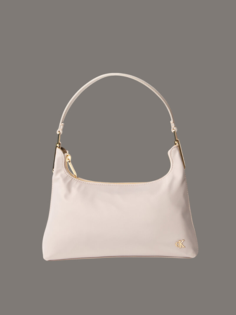 Calvin Klein Bej Renkli Kadın Satin Nylon Small Çapraz Çanta