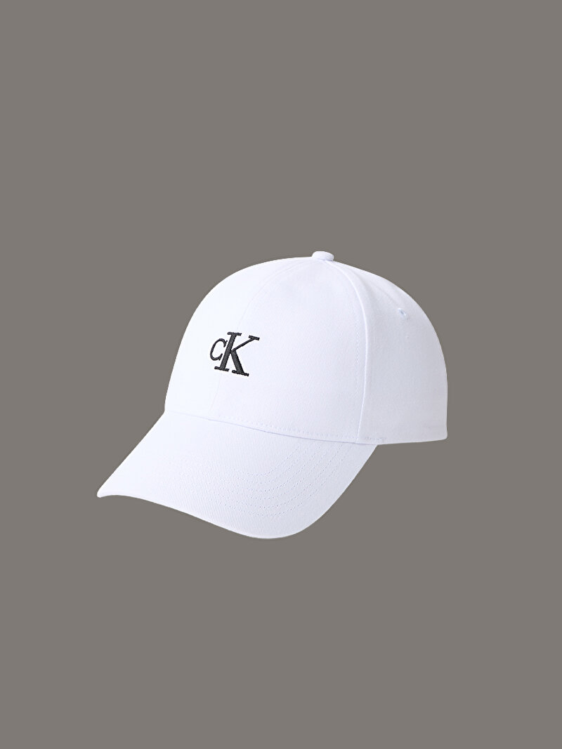 Calvin Klein Beyaz Renkli Kadın Monogram Embroidery Şapka
