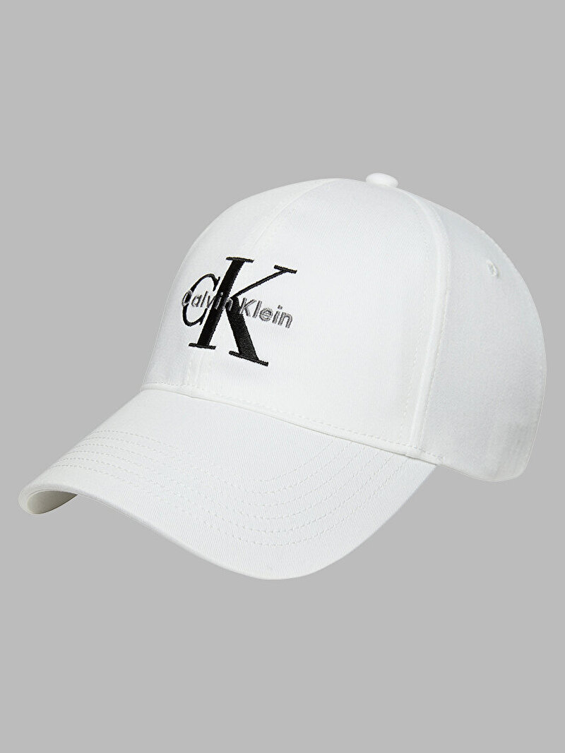 Calvin Klein Beyaz Renkli Kadın Monogram Embroidery Şapka