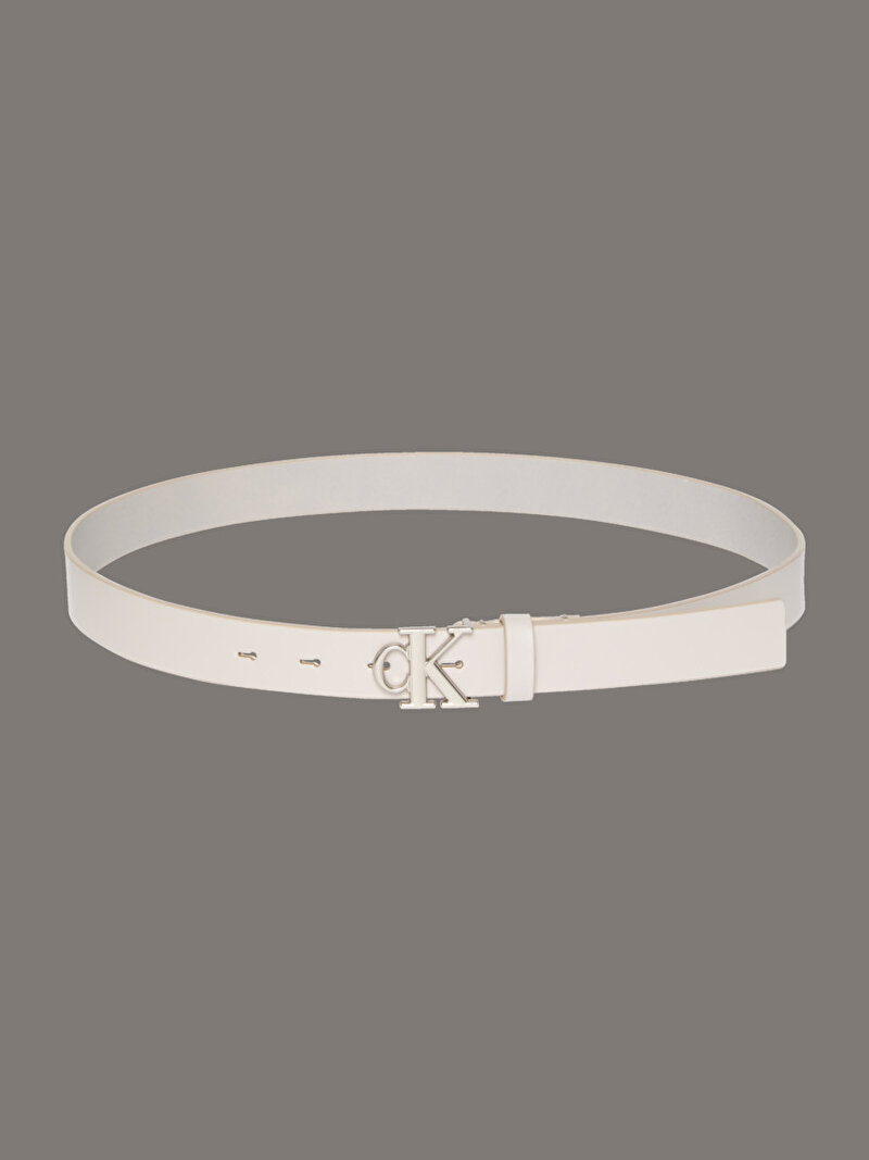 Calvin Klein Bej Renkli Kadın Monogram Plaque Buckle Kemer