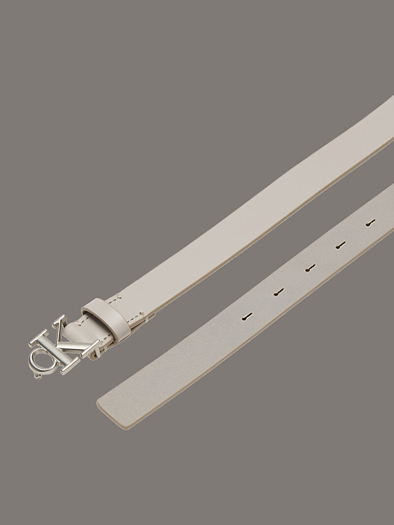 Calvin Klein Bej Renkli Kadın Monogram Plaque Buckle Kemer